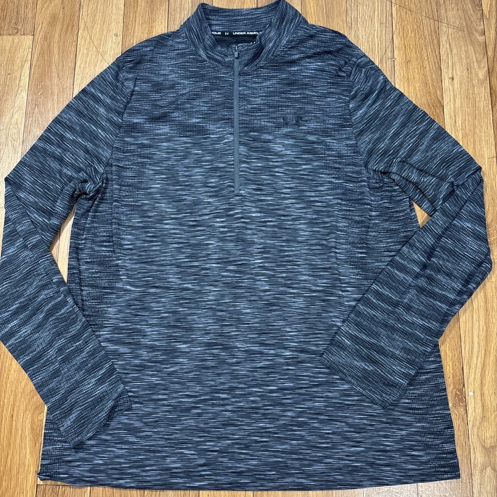 Under Armour Seamless 1/2 Zip‎ Shirt Mens XXL Gray Heathered Performance Stretch